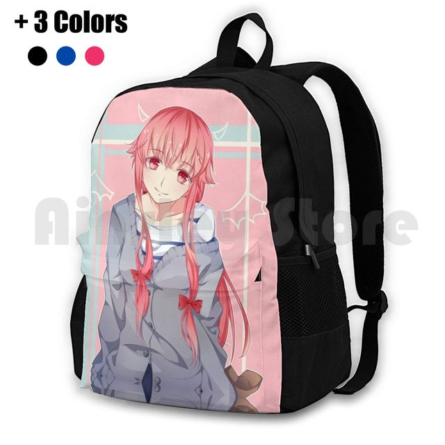 Mirai nikki caminhadas ao ar livre mochila equitação escalada esportes saco mirai  nikki anime manga futuro gasai yuno yoshitaka amano - AliExpress